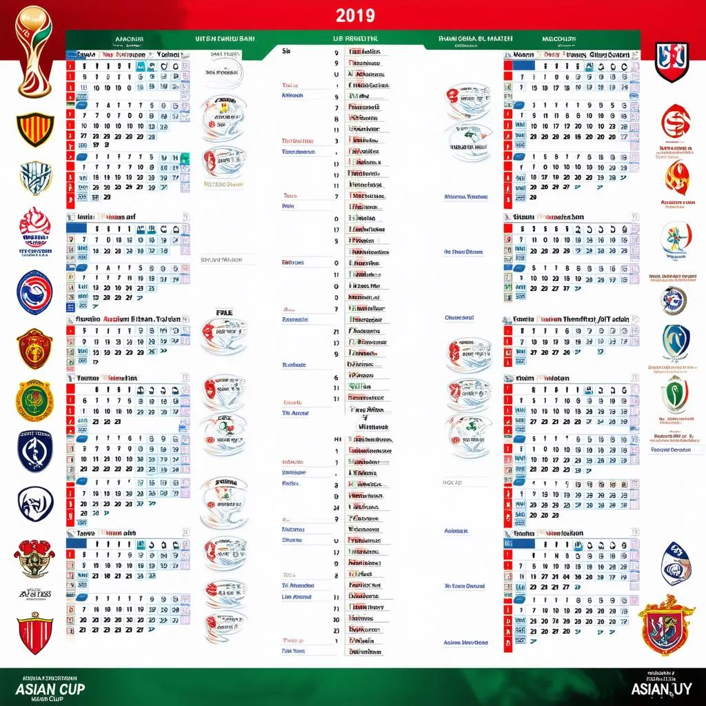 Lịch thi đấu Asian Cup 2019