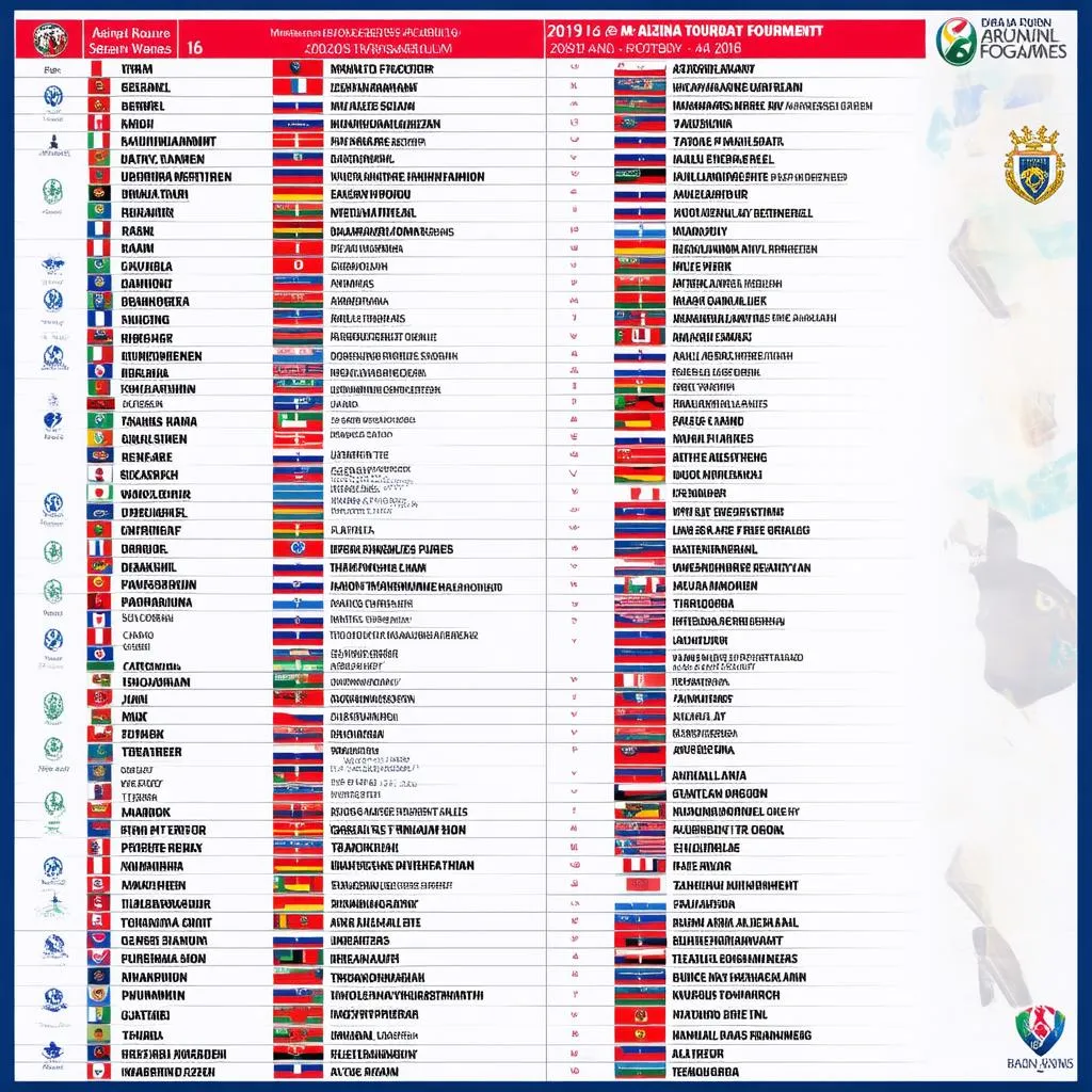 Các đội bóng tham gia vòng 1/16 bóng đá nam ASIAD 2019