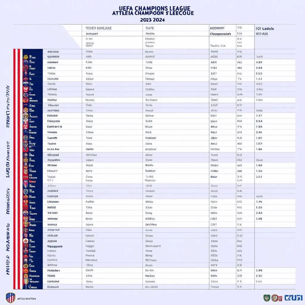 Lịch thi đấu Atletico Madrid Champions League 2023/2024