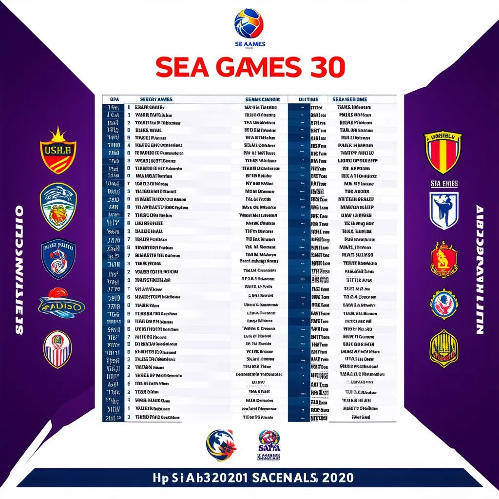 Lịch thi đấu bóng đá SEA Games 30