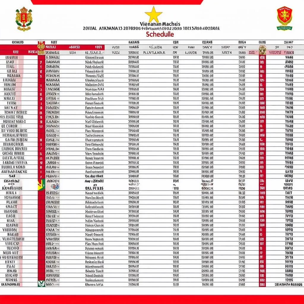 Lịch thi đấu bóng đá Việt Nam