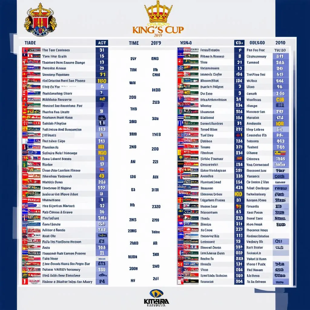 Lịch thi đấu King's Cup 2019