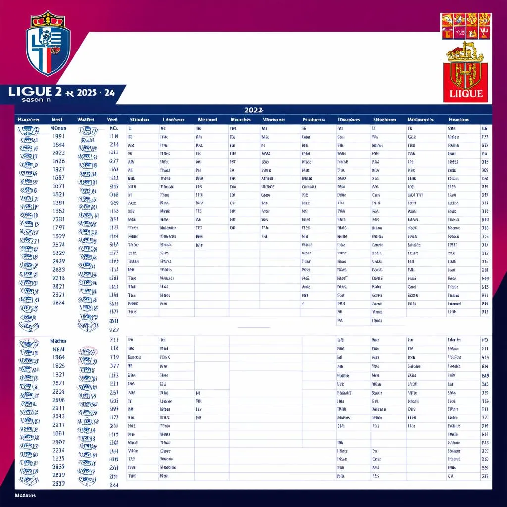 Lịch thi đấu Ligue 2 mùa giải 2023-2024