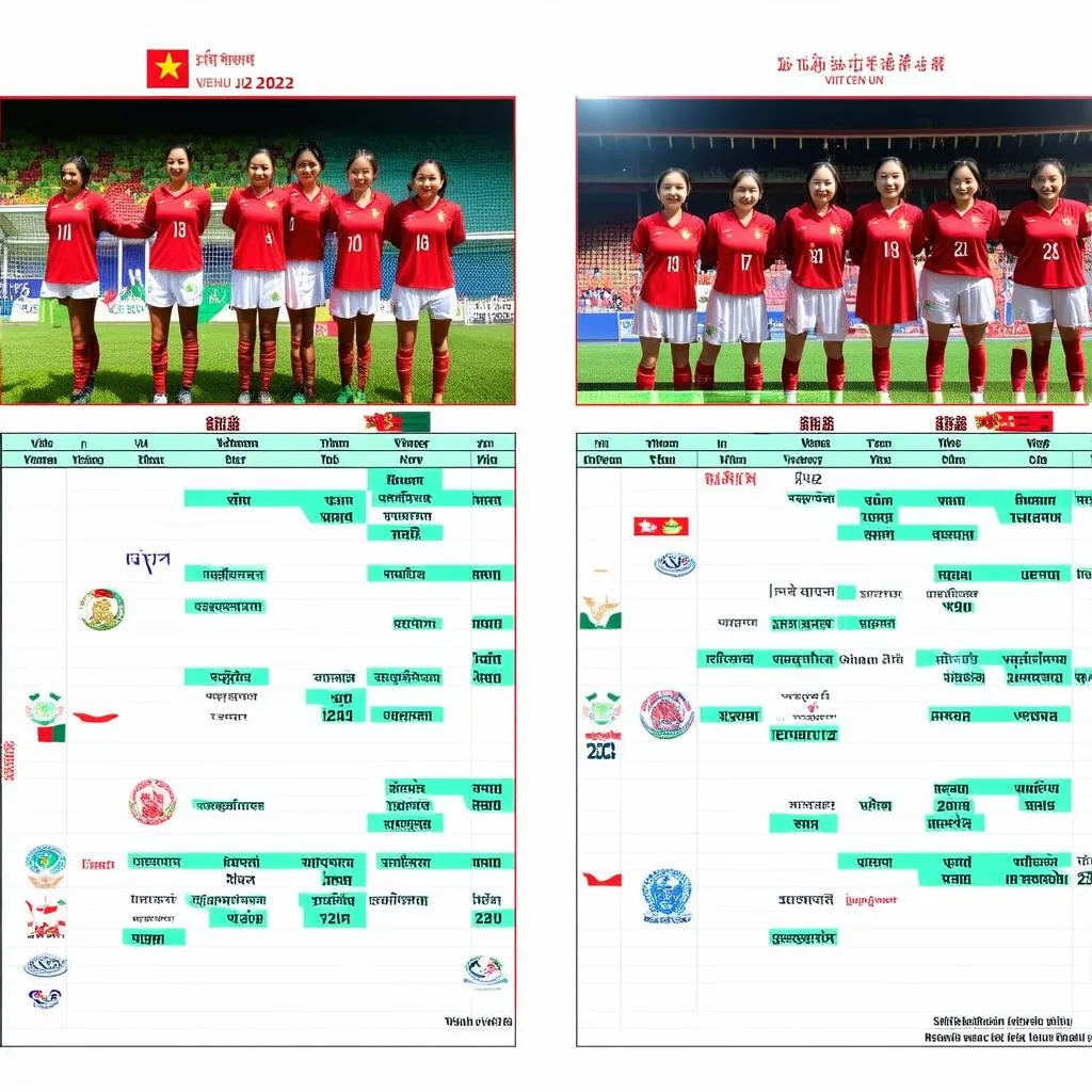 Lịch thi đấu U22 nữ Việt Nam 2023