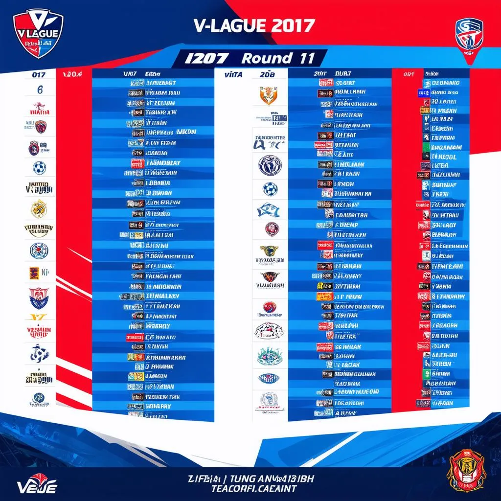 Lịch thi đấu vòng 11 V-League 2017