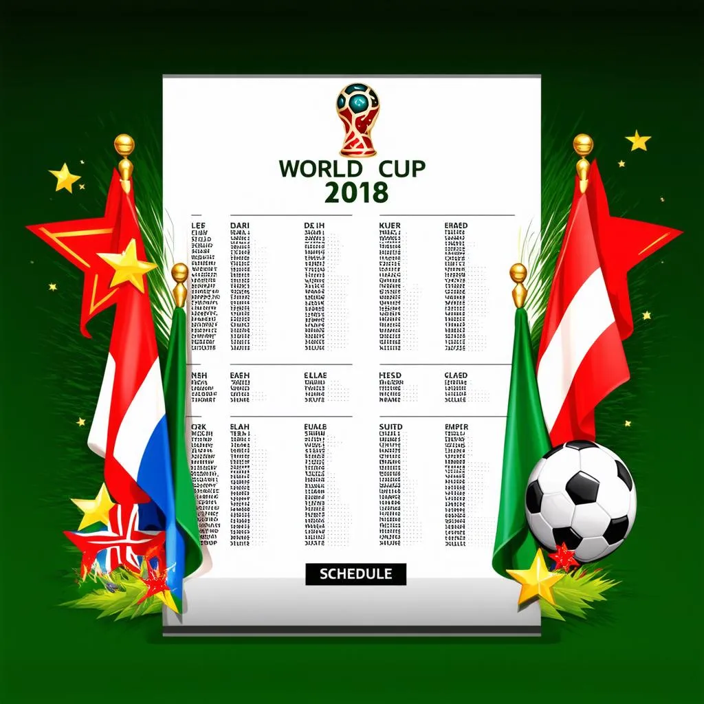 Lịch Thi Đấu World Cup 2018 Vector Trang Trí