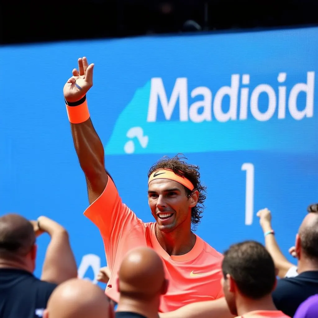 Cổ động viên cổ vũ Nadal tại Madrid Open 2018