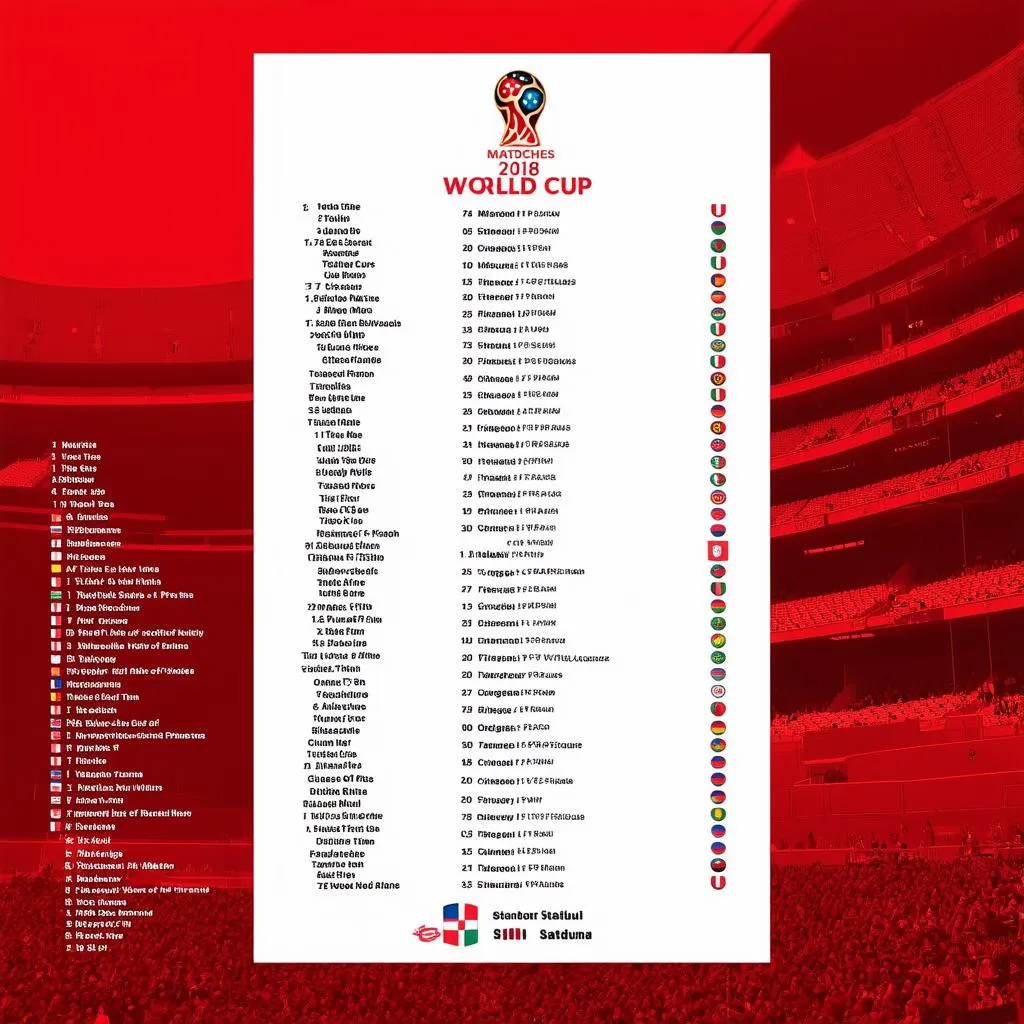 Poster Lịch Thi Đấu World Cup 2018 PDF