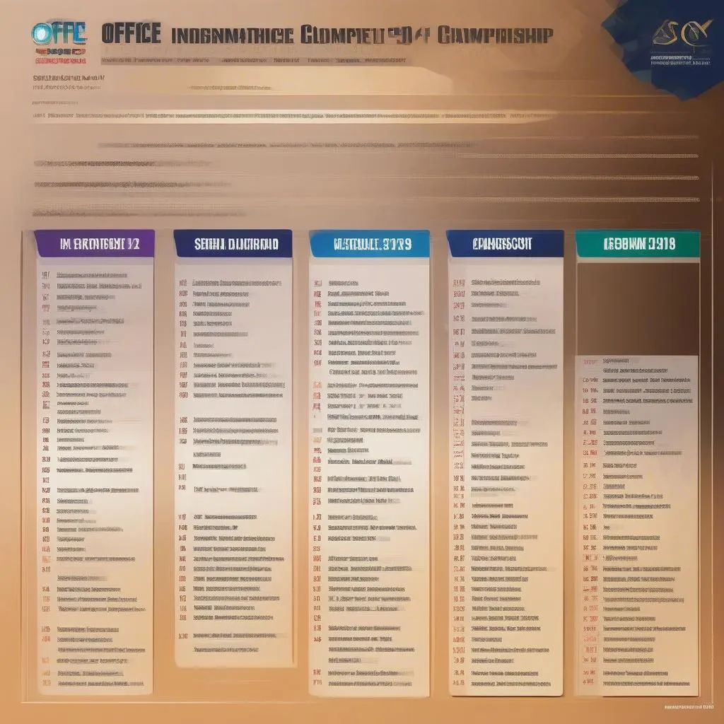 Lịch thi đấu Vô địch Tin học Văn phòng 2019