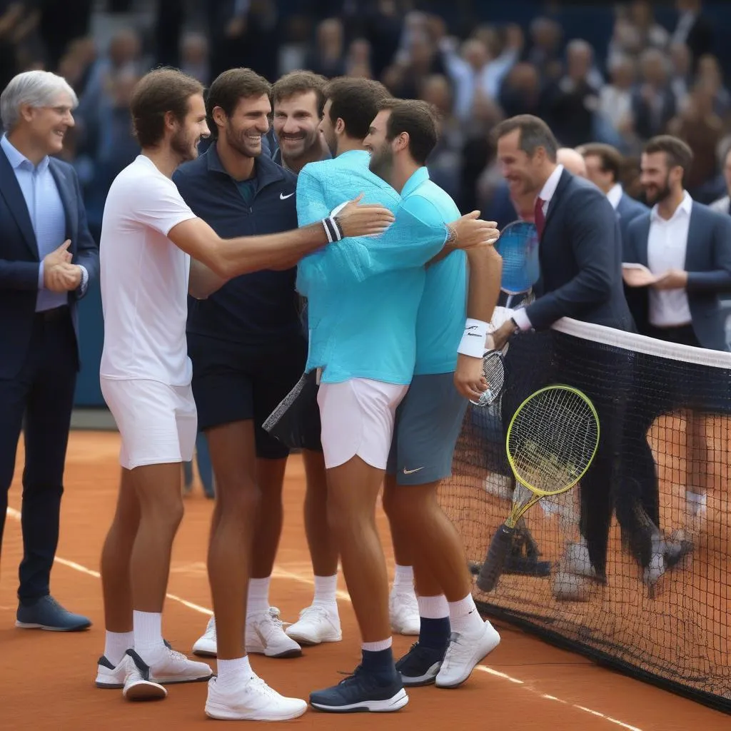 Các tay vợt chúc mừng nhà vô địch ATP Final