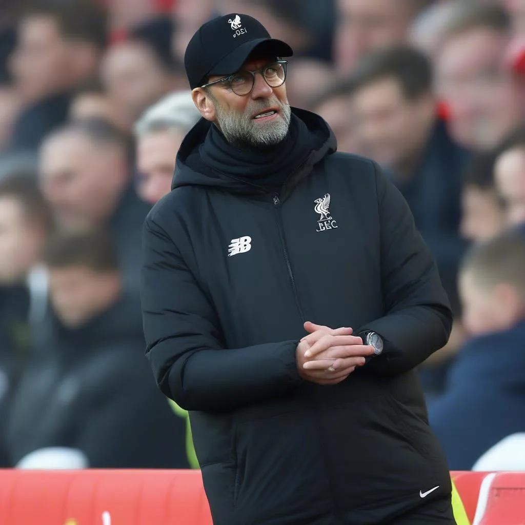 Jurgen Klopp instructing on the field