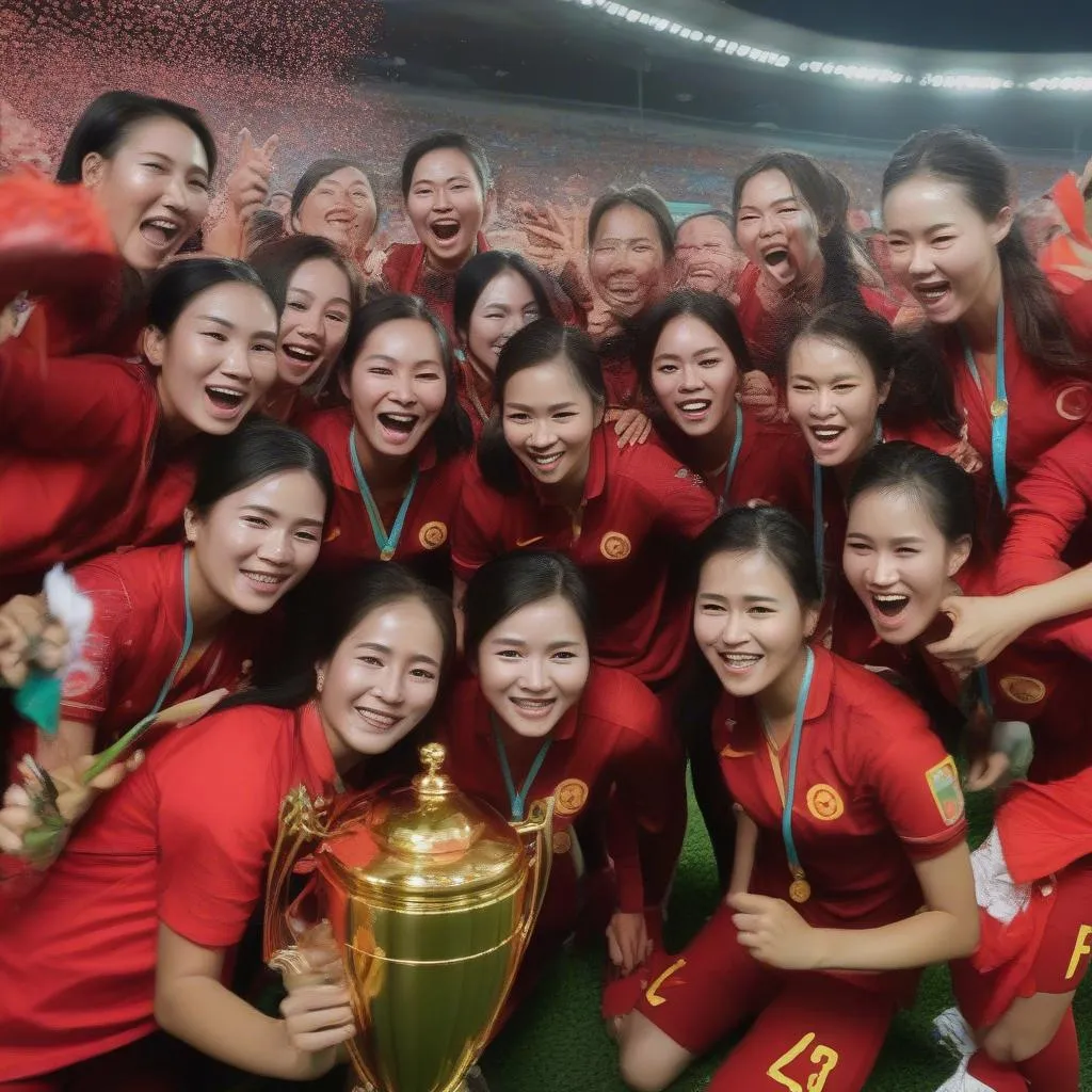 Hình ảnh đội tuyển bóng đá nữ Việt Nam vô địch AFF Cup