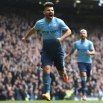 Aguero celebrates his goal