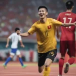 Hình ảnh Lê Công Vinh ghi bàn thắng tại SEA Games 22