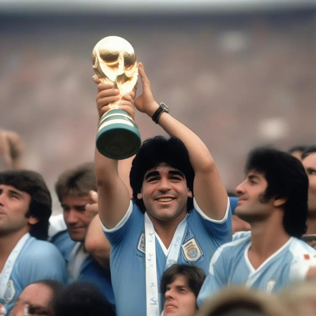 Diego Maradona nâng cao cúp World Cup 1986