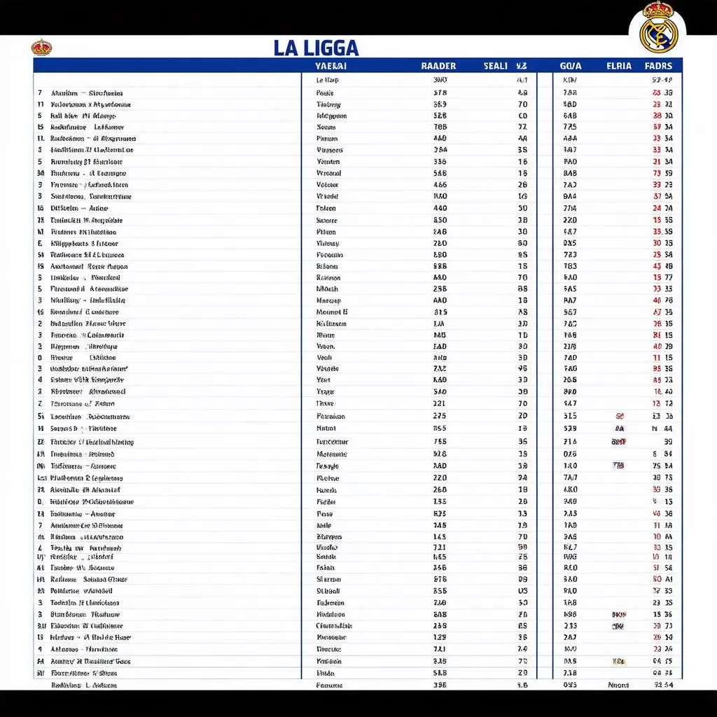 Bảng xếp hạng La Liga