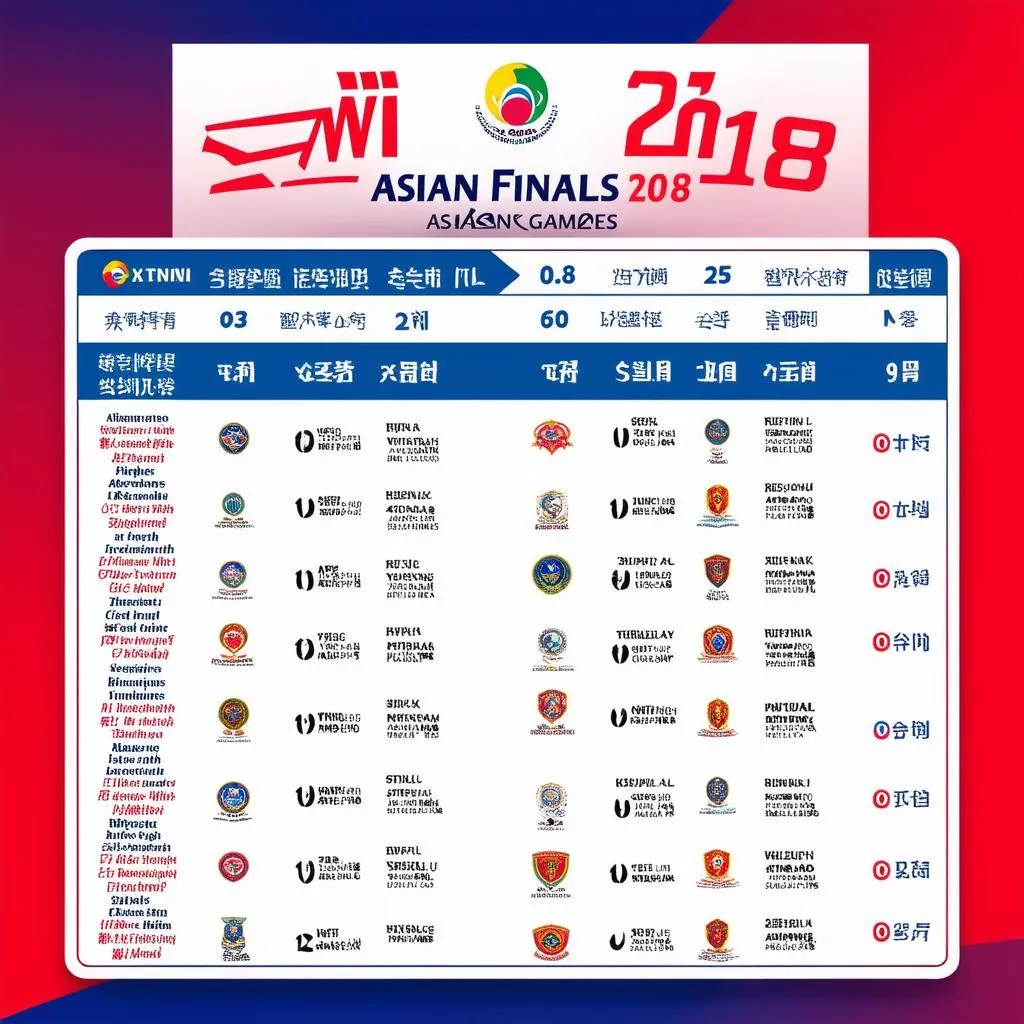 Hình ảnh về lịch thi đấu bán kết Asiad 2018