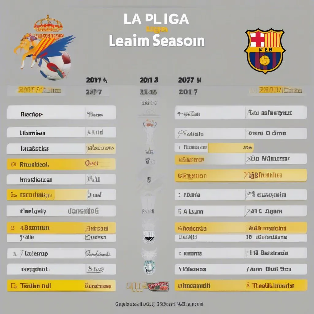 Bảng Xếp Hạng La Liga 2017