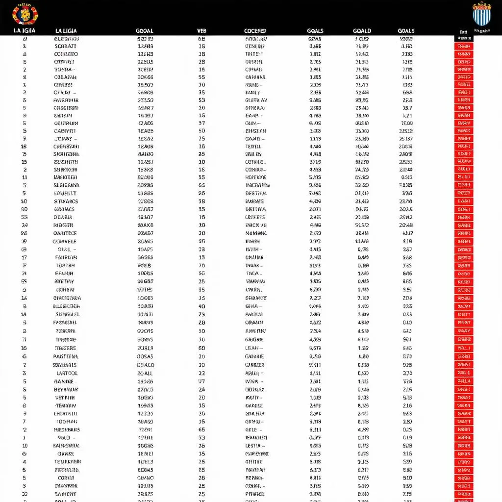 Bảng xếp hạng La Liga