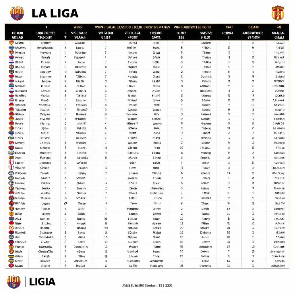 Bảng xếp hạng La Liga