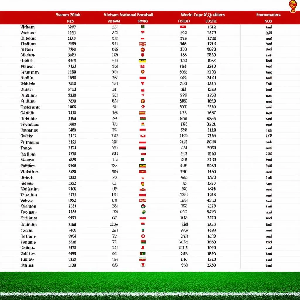 Bảng Xếp Hạng Vòng Loại World Cup 2018 Việt Nam