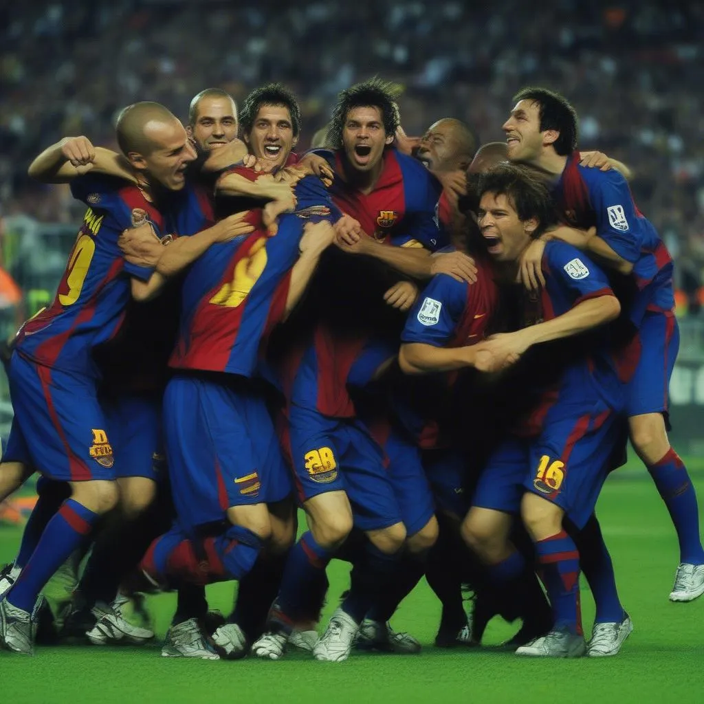 Barcelona ăn mừng chức vô địch Champions League 2008-2009