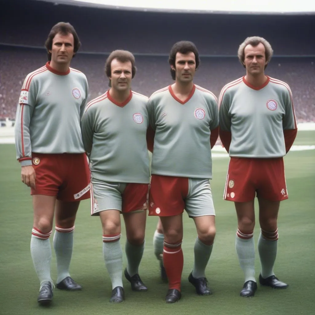 Bộ tứ vĩ đại của Bayern Munich: Franz Beckenbauer, Gerd Muller, Sepp Maier và Karl-Heinz Rummenigge