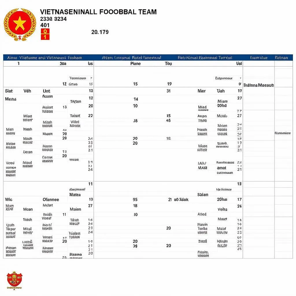 Bóng đá Việt Nam lịch thi đấu