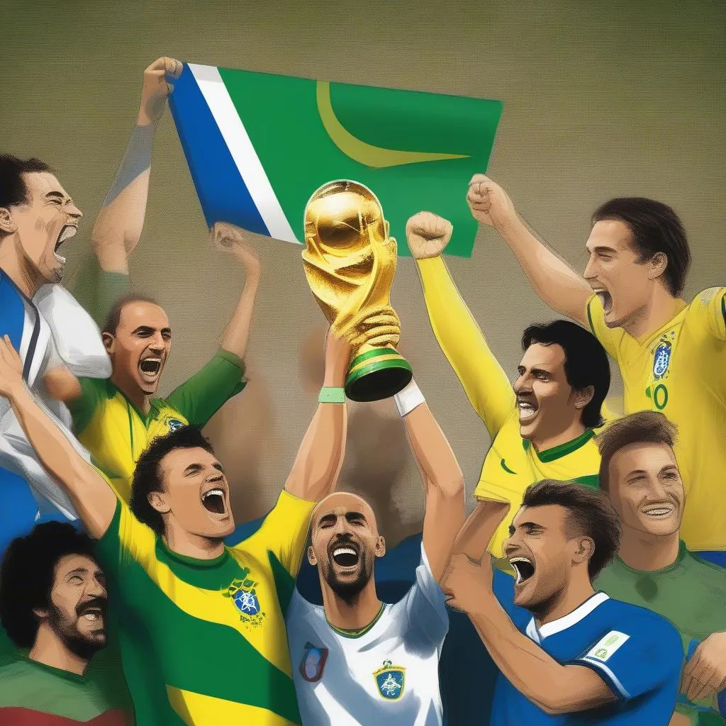 Hình ảnh đội tuyển Brazil, Italia, Đức vô địch World Cup