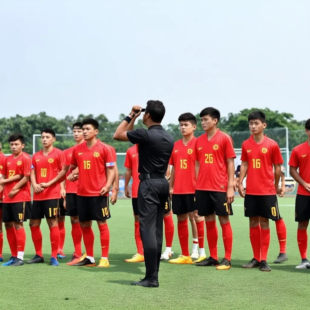 Cán bộ coi trận đấu U16 Việt Nam