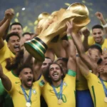 Các cầu thủ Brazil nâng cao cup vô địch World Cup