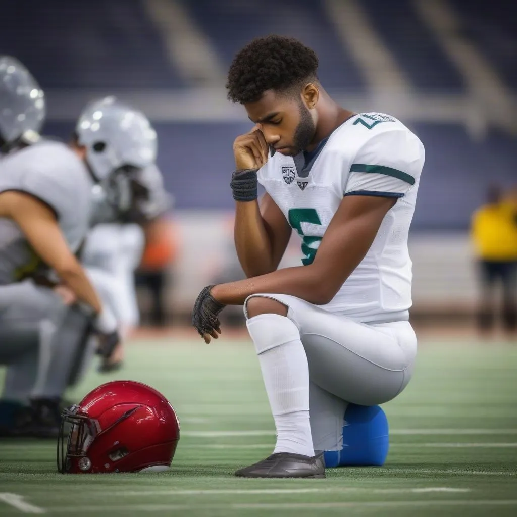 Football Player Praying