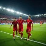 Vietnamese football players on the field