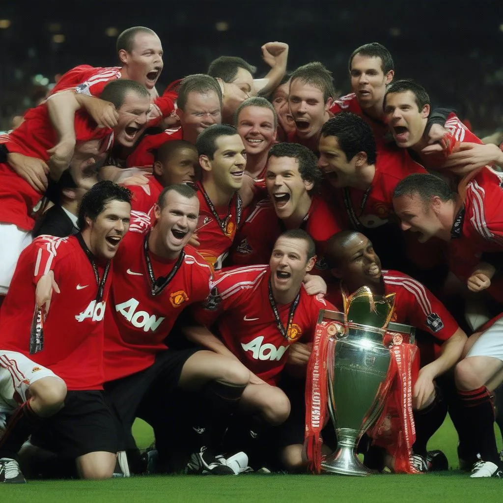 Manchester United nâng cao chiếc cúp vô địch Champion League 2008-2009