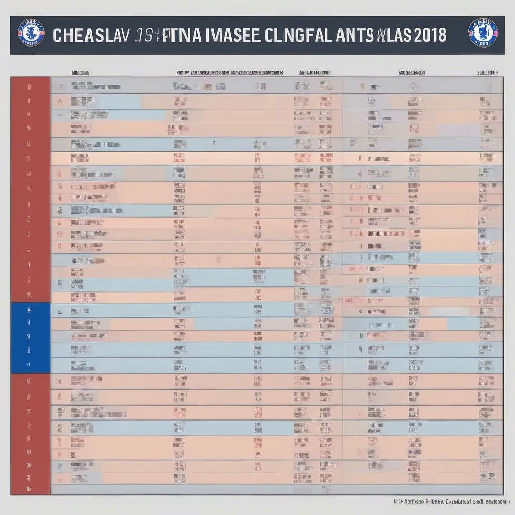 Bảng xếp hạng Premier League mùa giải 2017-2018 cho thấy vị trí của Chelsea