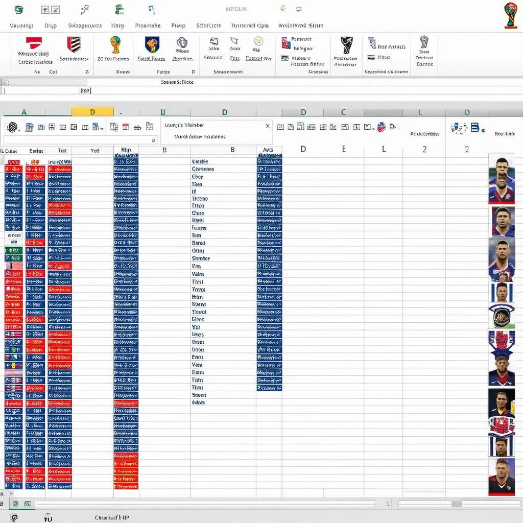 Chỉnh sửa file excel lịch thi đấu World Cup 2018