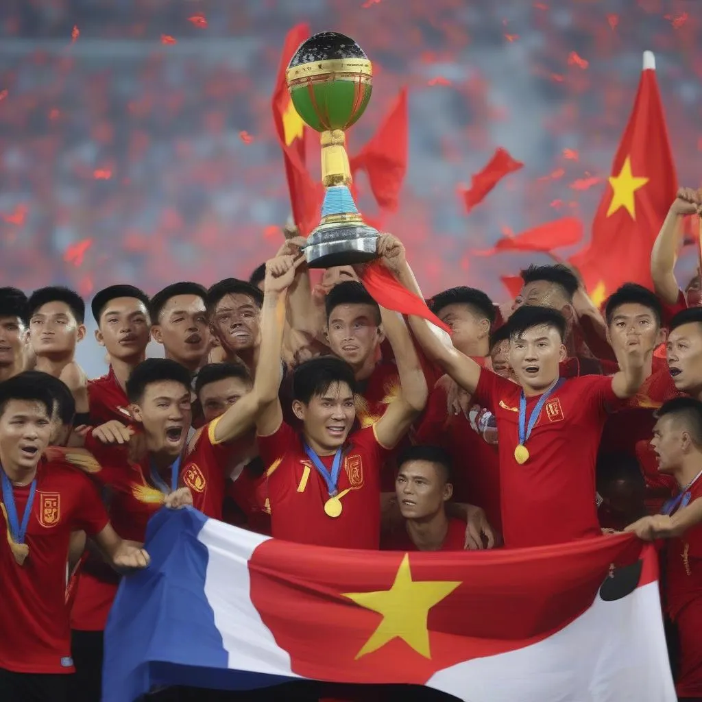 Cờ đội tuyển U23 Việt Nam vô địch U23 Châu Á 2018