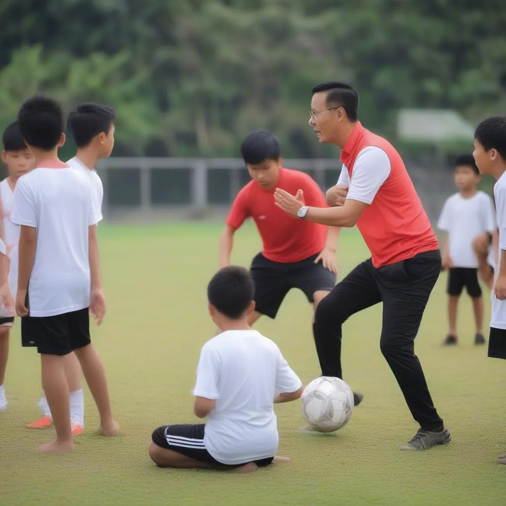 Công Vinh trong buổi huấn luyện cầu thủ trẻ