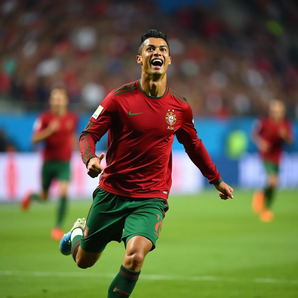 Cristiano Ronaldo ăn mừng bàn thắng