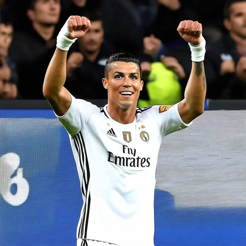 Cristiano Ronaldo ăn mừng chiến thắng