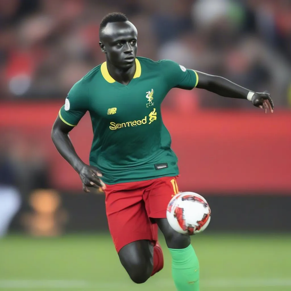 Sadio Mané, cầu thủ tấn công của đội tuyển Senegal, thi đấu đầy nỗ lực tại CAN 2019