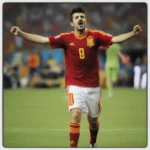 Hình ảnh David Villa ghi bàn trong World Cup 2010