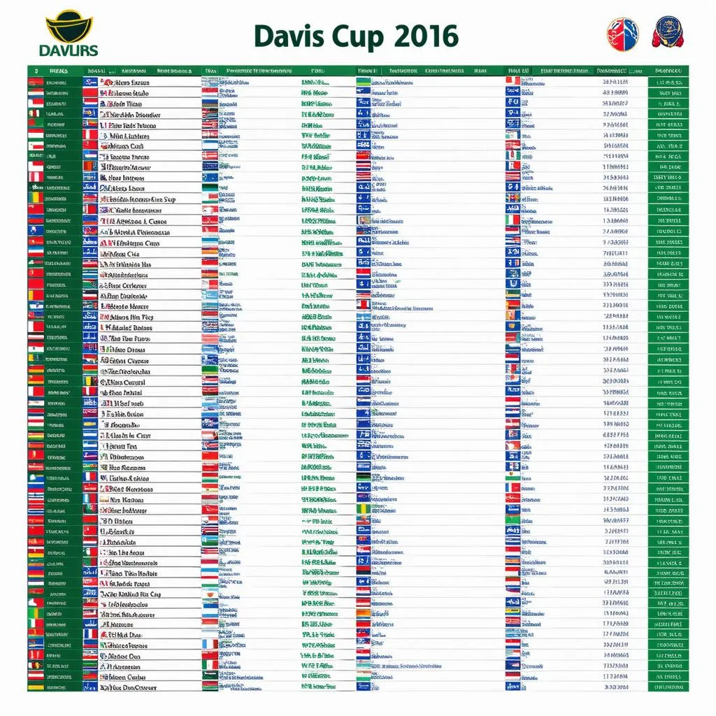 Lịch Thi Đấu Davis Cup 2016