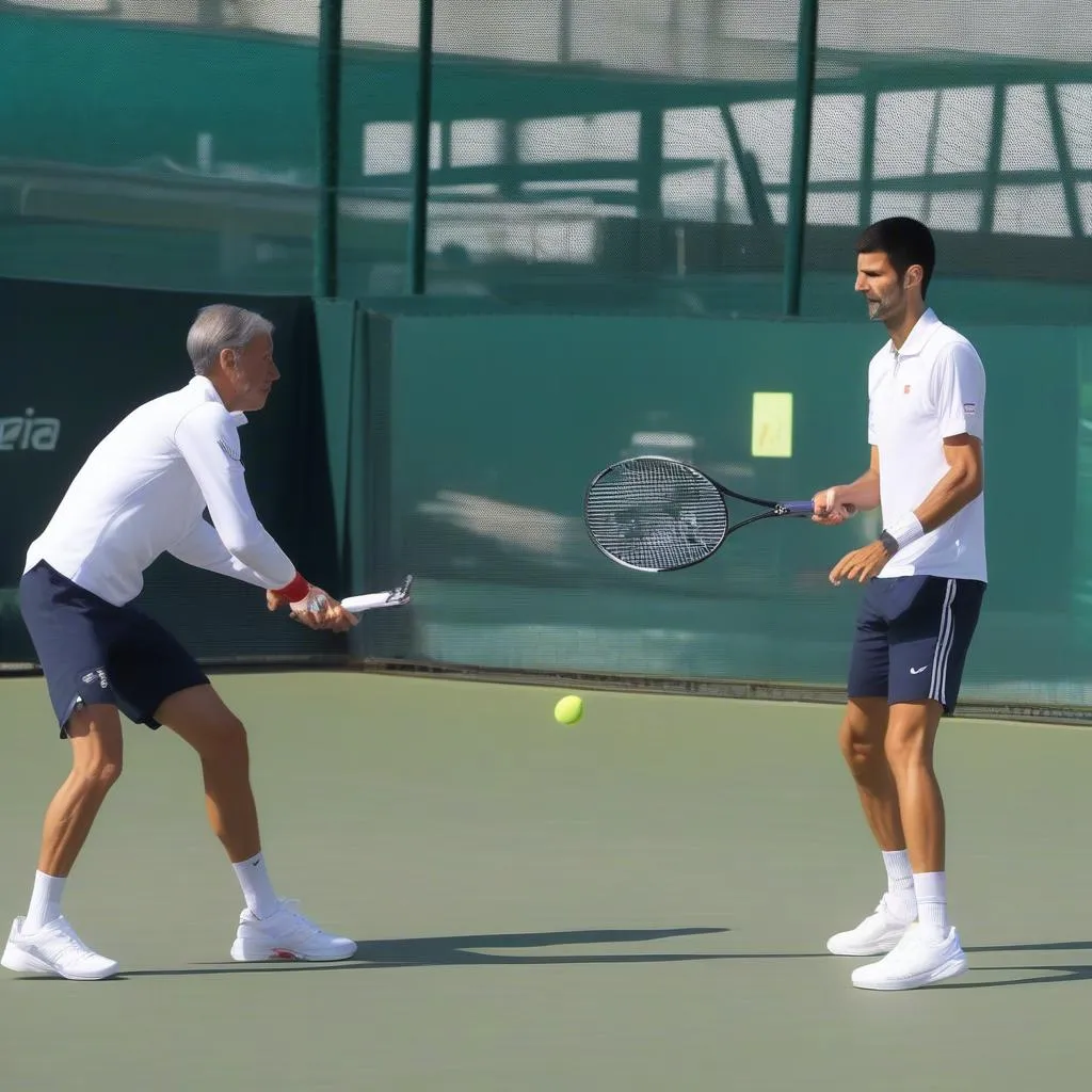 djokovic tập luyện