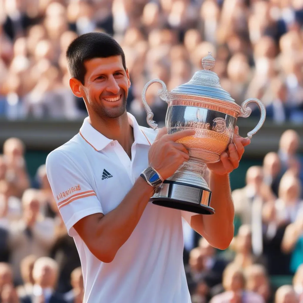 Djokovic nâng cao chiếc cúp vô địch Roland Garros 2021