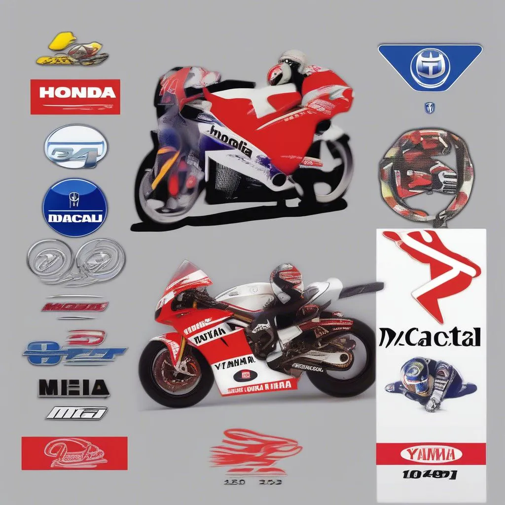 Hình ảnh minh họa các đội đua Honda, Yamaha và Ducati