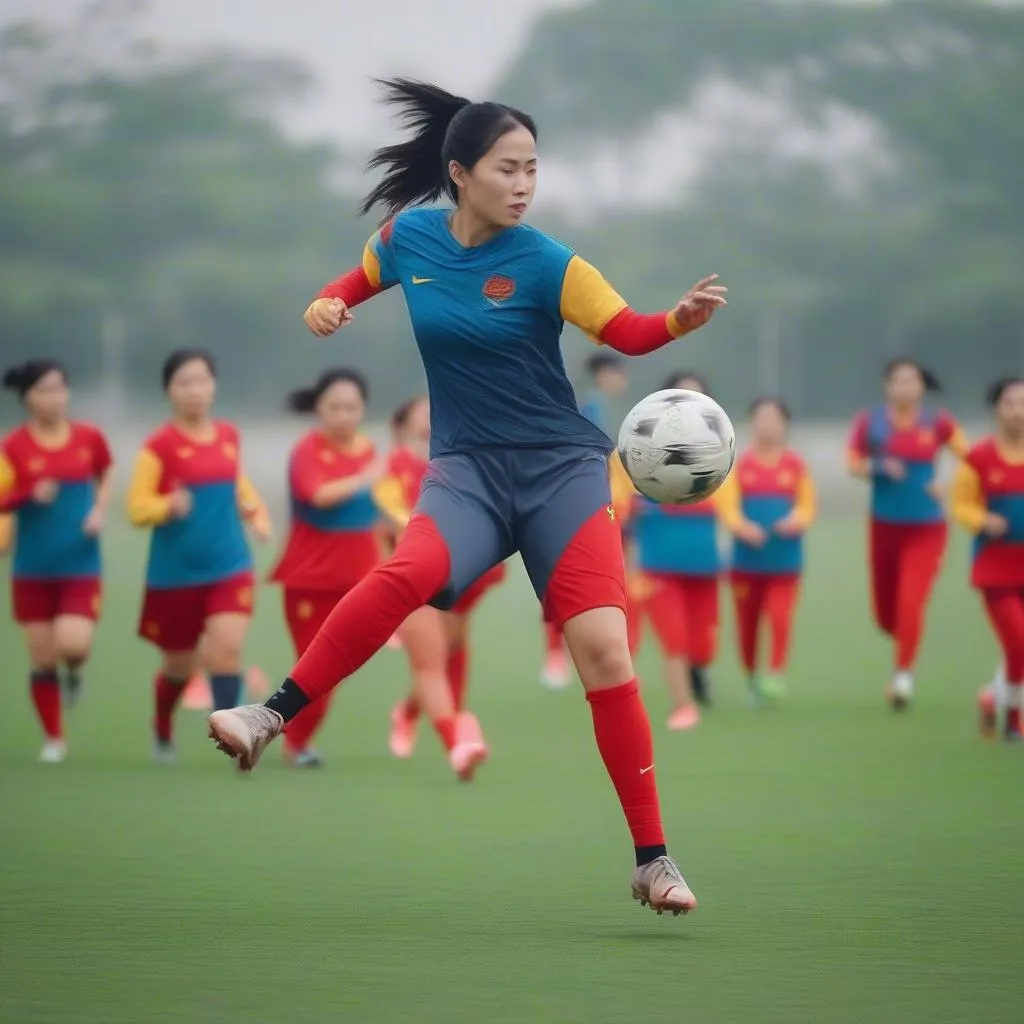 Vietnam women's national football team training