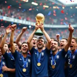 Đội tuyển Pháp nâng cúp vàng World Cup 2018