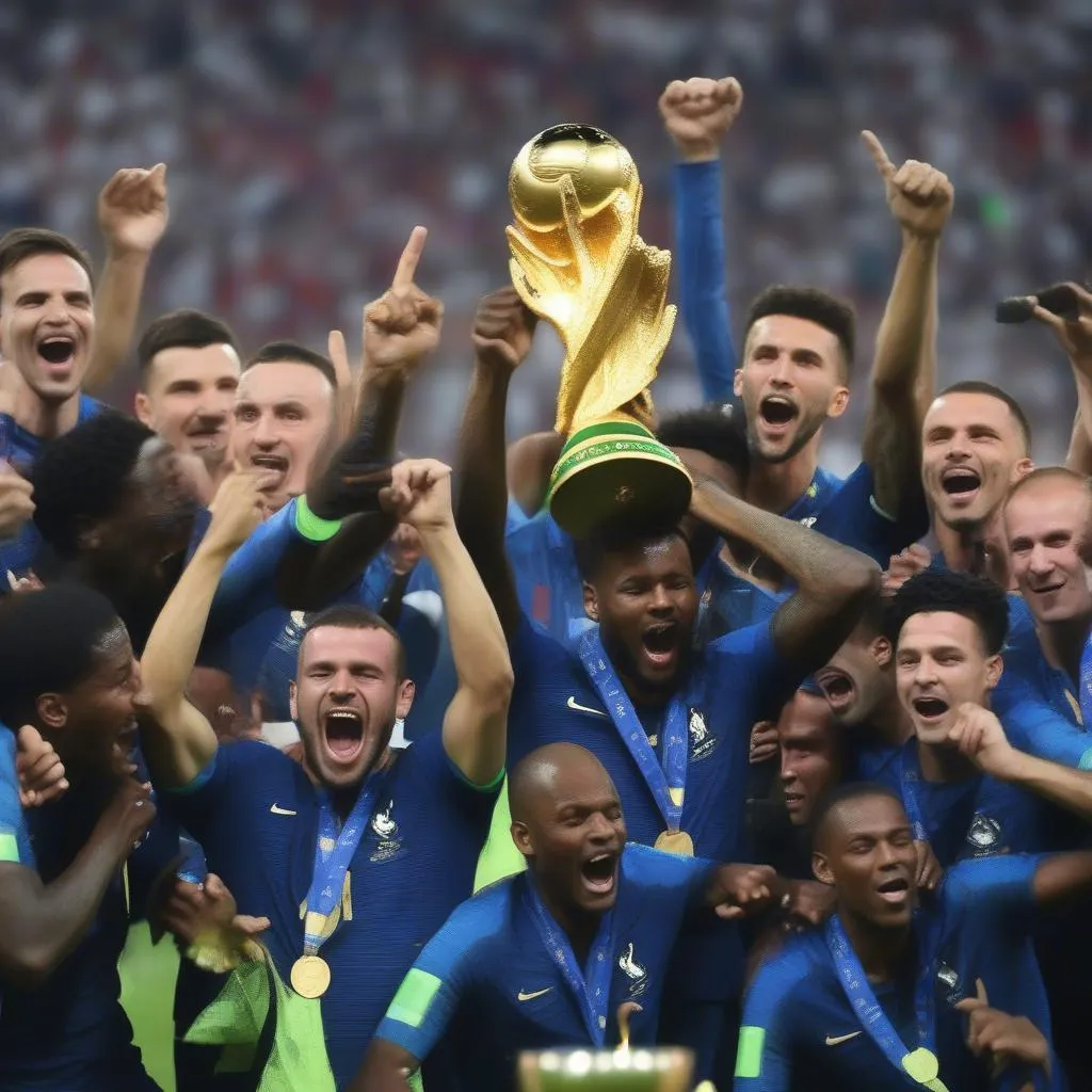 Đội tuyển Pháp nâng cao cúp vô địch World Cup 2018