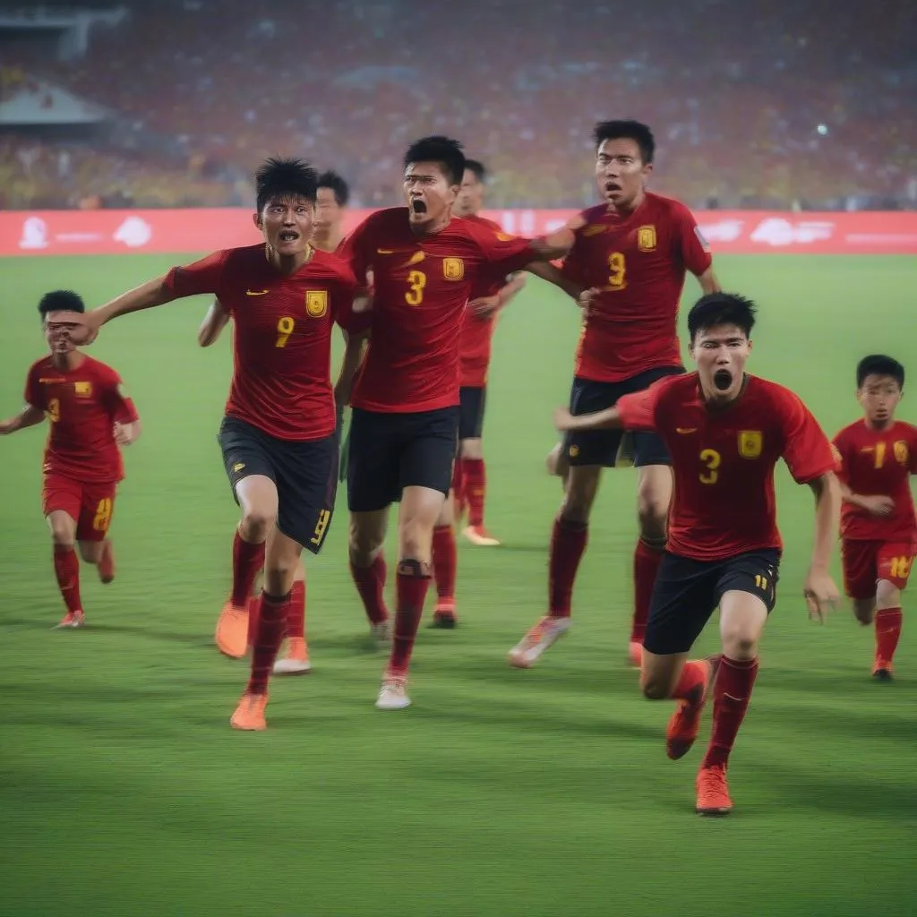 Hình ảnh các cầu thủ đội tuyển Việt Nam trong trận chung kết AFF Cup 2018